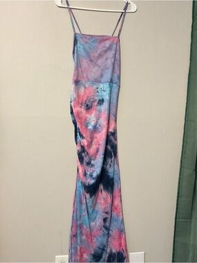 Venus Tie-Dye Maxi Dress with Spaghetti Straps